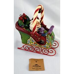 Jim Shore Jingle All The Way Set of 5 Sleigh & Hanging Ornaments #4031689 NIB
